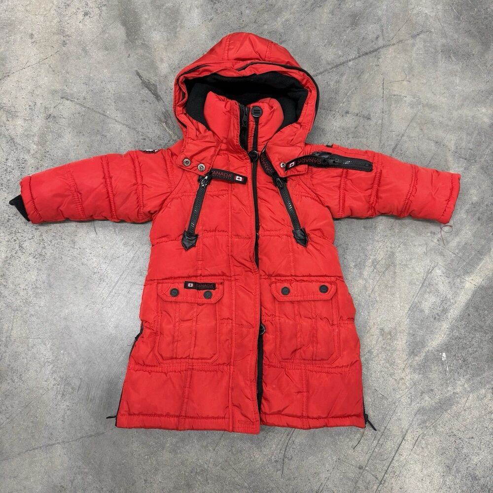 Canada Weather Gear Long Parka Jacket Girls Red Size 2T